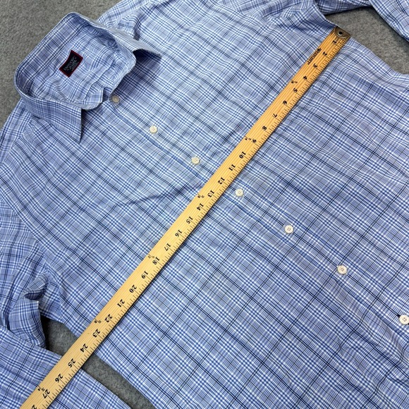 UNTUCKit Men's 2XLT Wrinkle‎ Free Cotton Button Down Shirt Blue Plaid Tall Fit - Picture 6 of 9
